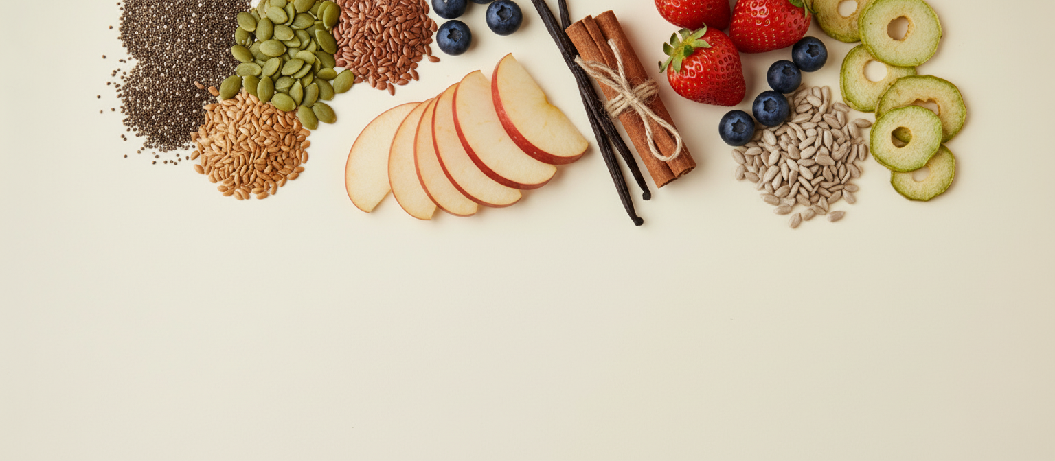 Image showing an array of natural ingredients on a beige table